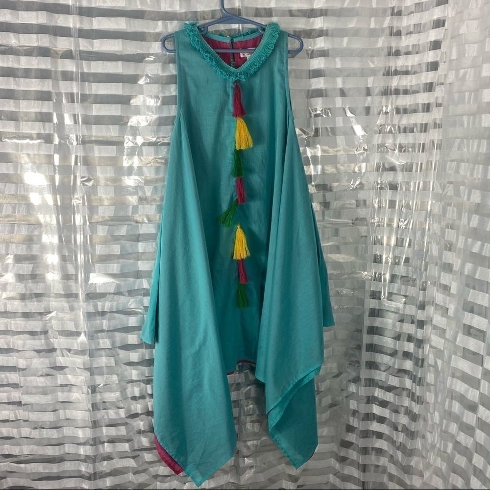 Masala Kids Tassel Asymmetrical Dress